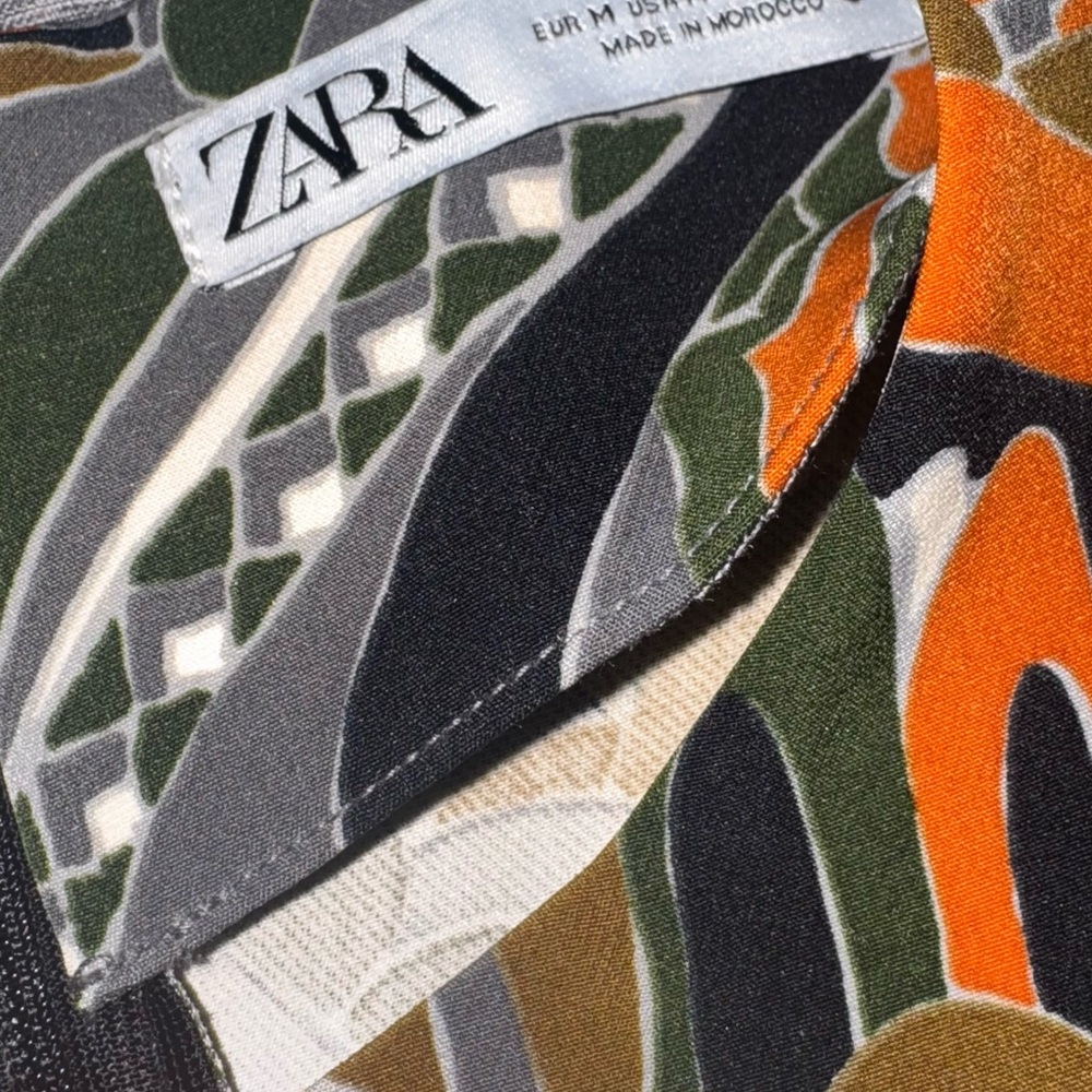 Zara Orange and Green Patterned Fabric